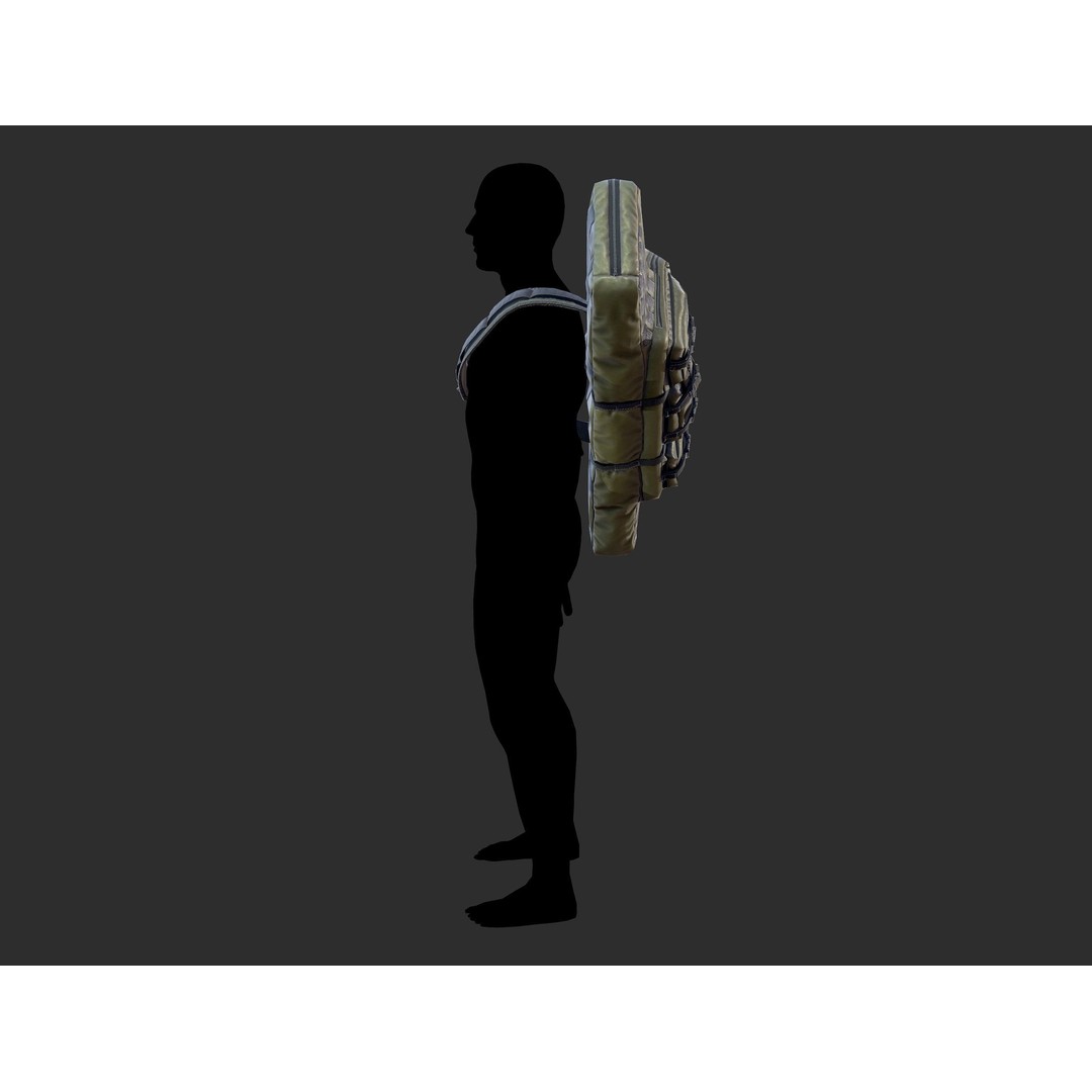 Tactical Weapon Bag 3D Model – Low Poly Game Asset, FBX - View 22