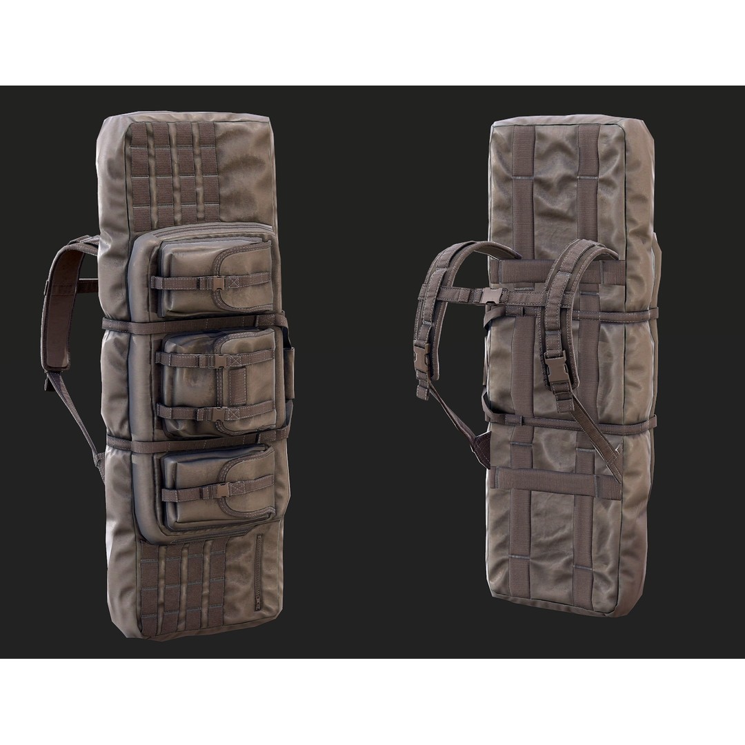 Tactical Weapon Bag 3D Model – Low Poly Game Asset, FBX - View 4