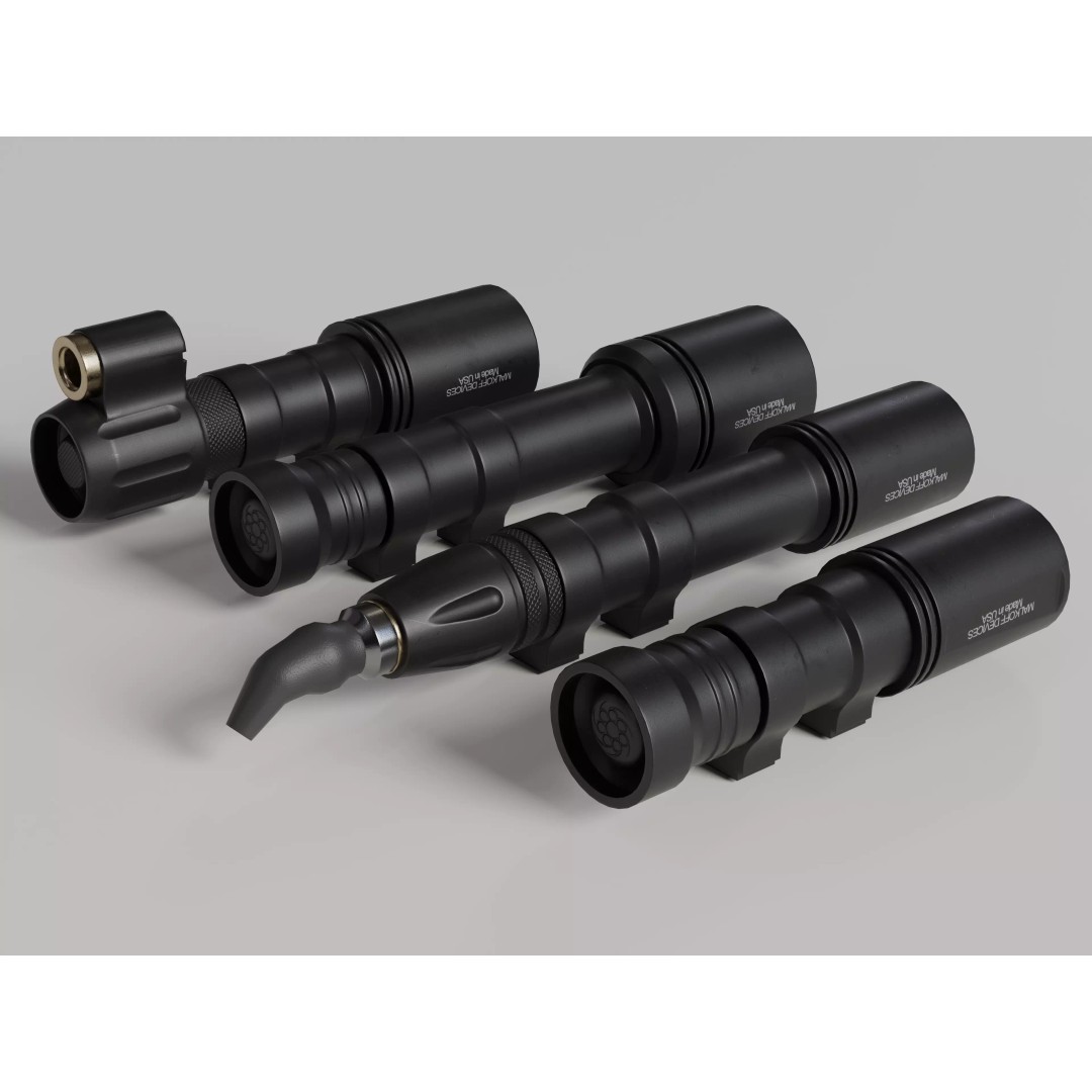 Malkoff Weapon Light Pack 3D Model – Low Poly Tactical Asset, FBX - View 3