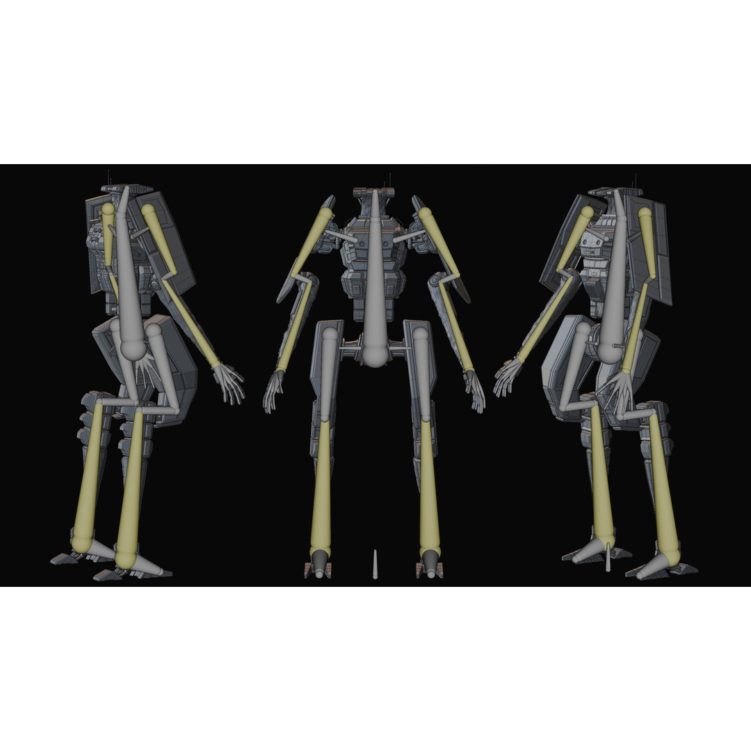 Droid Soldier 3D Model – Low Poly Rigged Sci-Fi Character, FBX - View 10