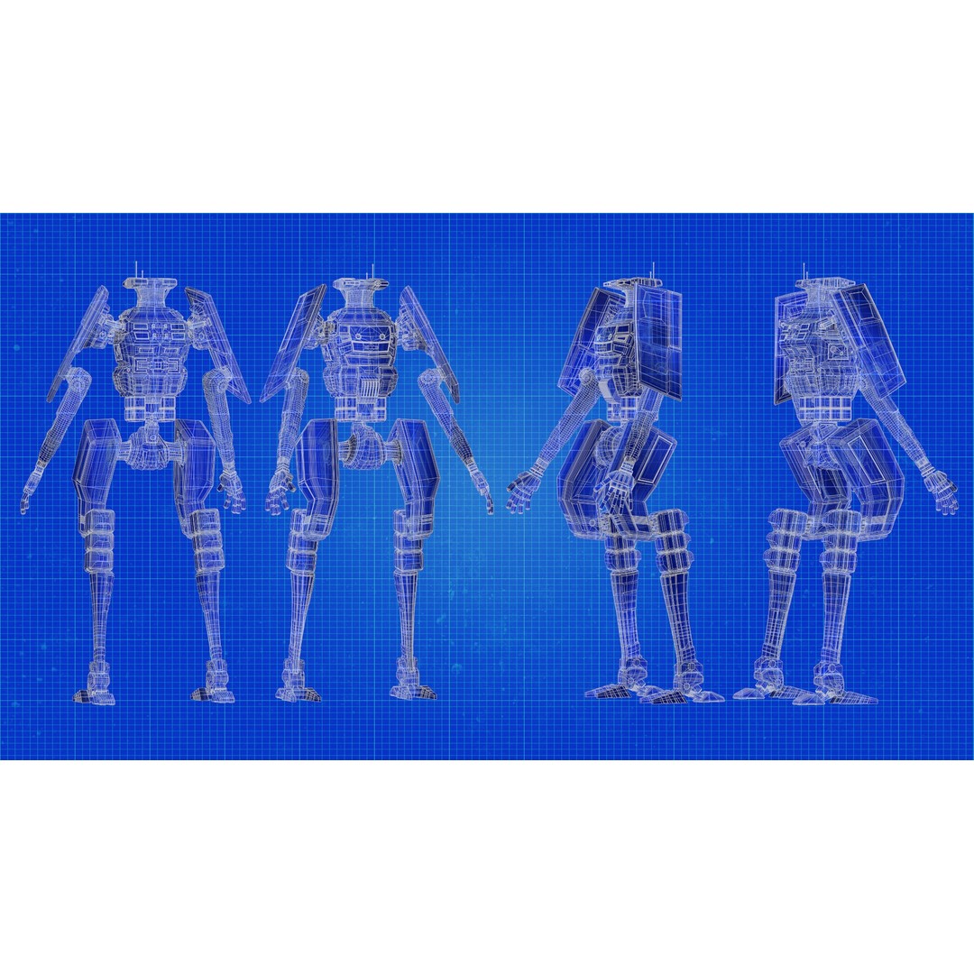 Droid Soldier 3D Model – Low Poly Rigged Sci-Fi Character, FBX - View 11