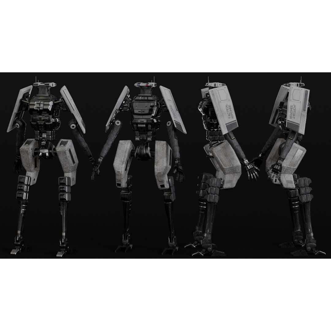 Droid Soldier 3D Model – Low Poly Rigged Sci-Fi Character, FBX - View 3