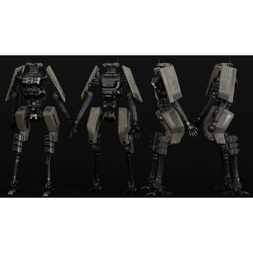 Droid Soldier 3D Model – Low Poly Rigged Sci-Fi Character, FBX - View 4