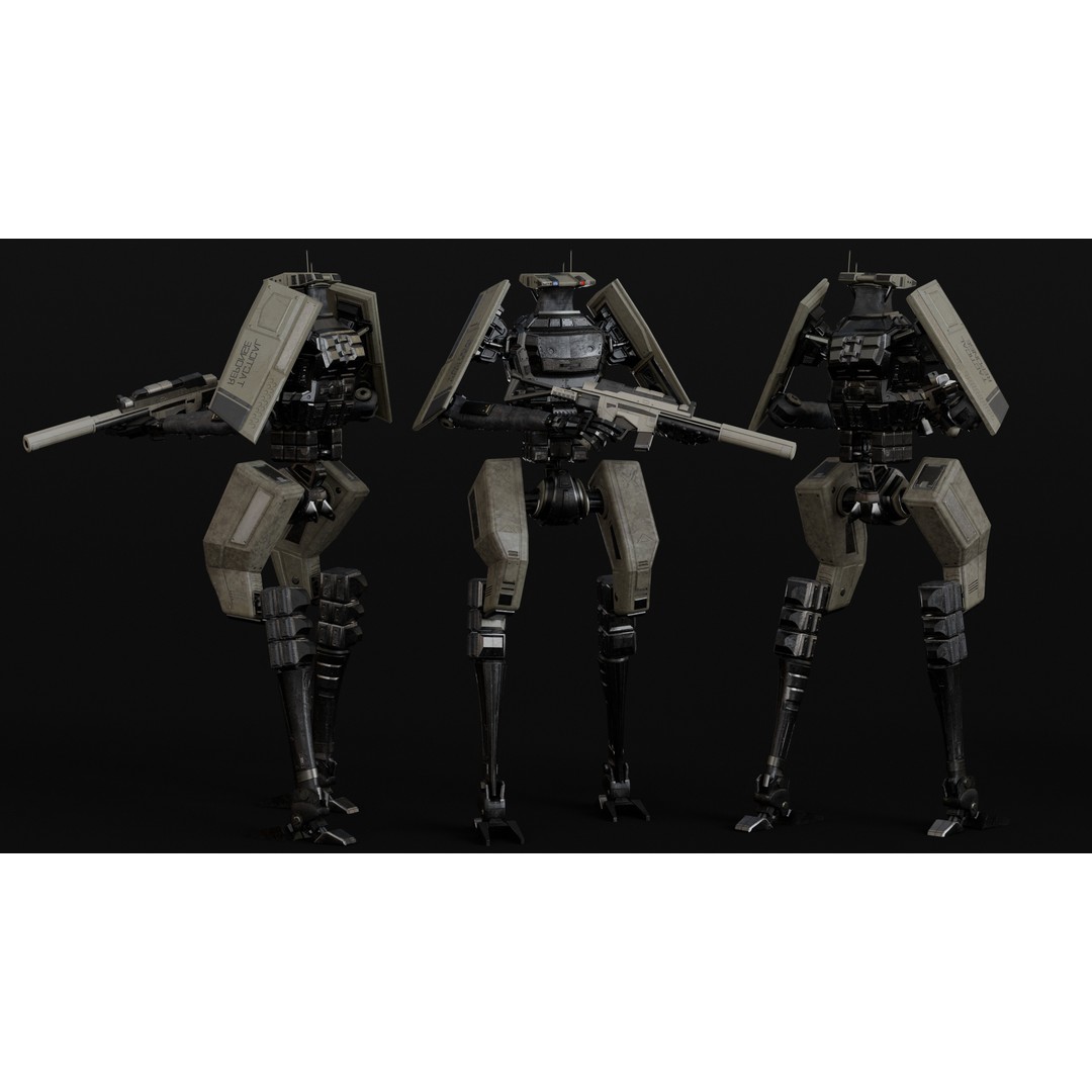 Droid Soldier 3D Model – Low Poly Rigged Sci-Fi Character, FBX - View 5