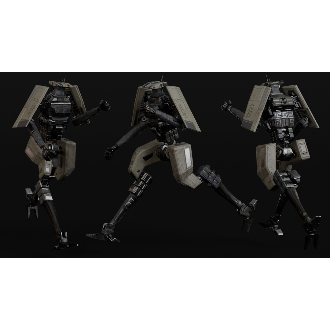 Droid Soldier 3D Model – Low Poly Rigged Sci-Fi Character, FBX - View 6