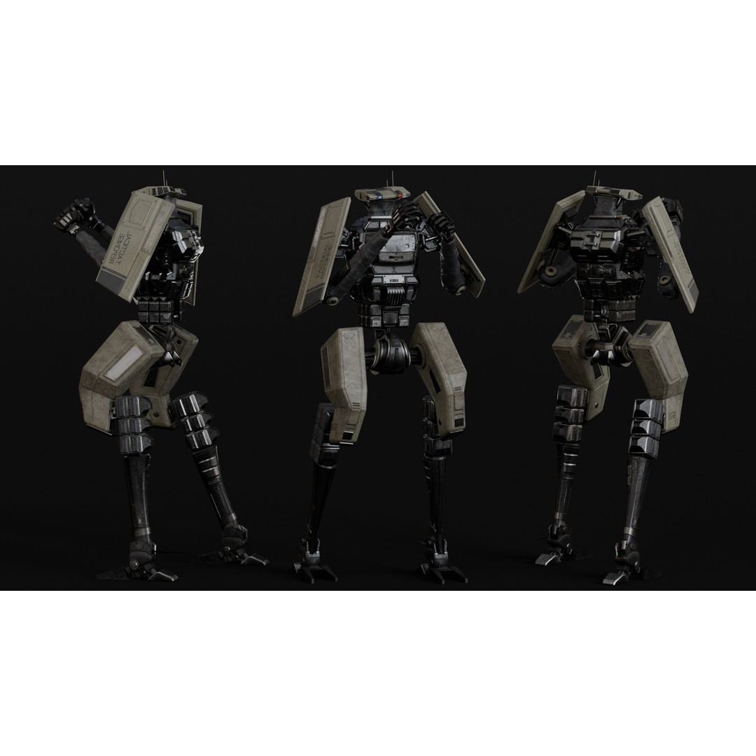 Droid Soldier 3D Model – Low Poly Rigged Sci-Fi Character, FBX - View 7