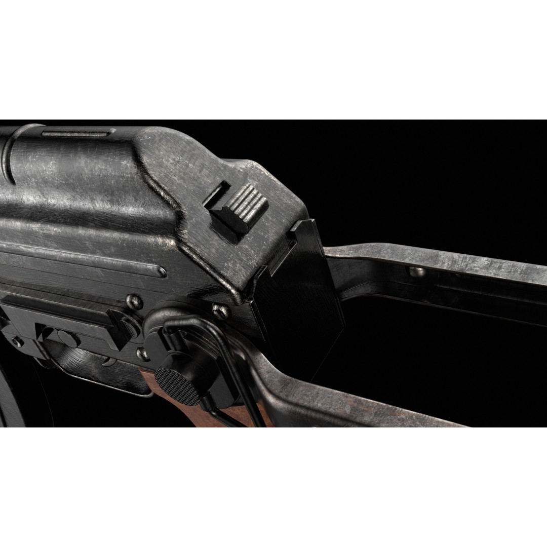 AKM AKMS Kalashnikov Assault Rifle 3D Model – Game Ready Low Poly FBX - View 11