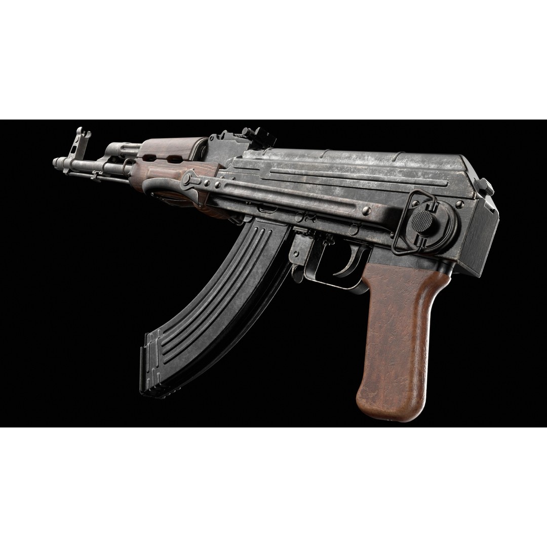 AKM AKMS Kalashnikov Assault Rifle 3D Model – Game Ready Low Poly FBX - View 16