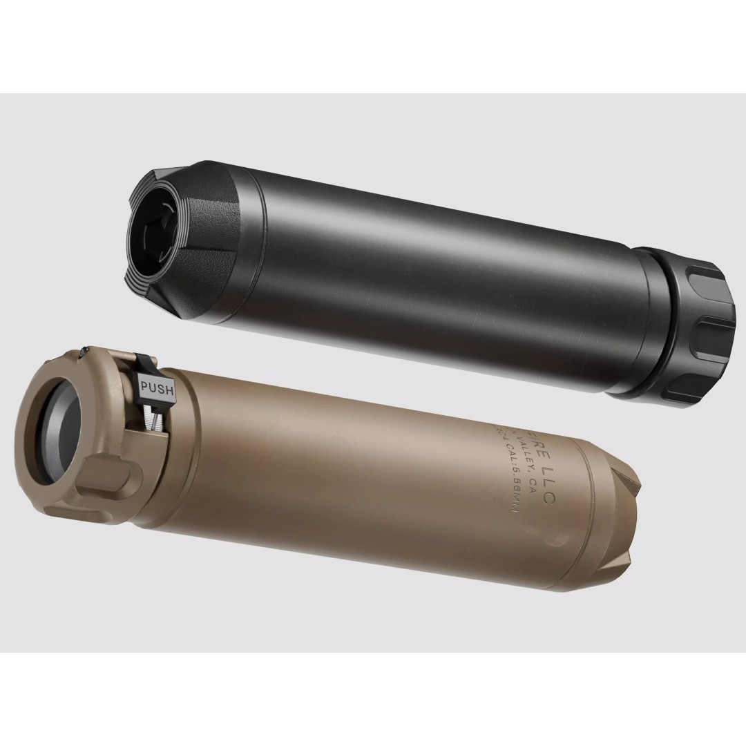 Surefire SOCOM556-RC4 Suppressor 3D Model – Low Poly Game Asset, PBR Textures - View 2