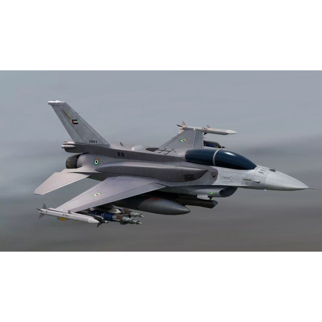 F-16D Block 60 3D Model – Fully Rigged Military Aircraft, Blender - View 11