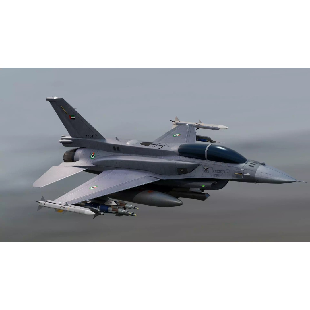 F-16D Block 60 3D Model – Fully Rigged Military Aircraft, Blender - View 12