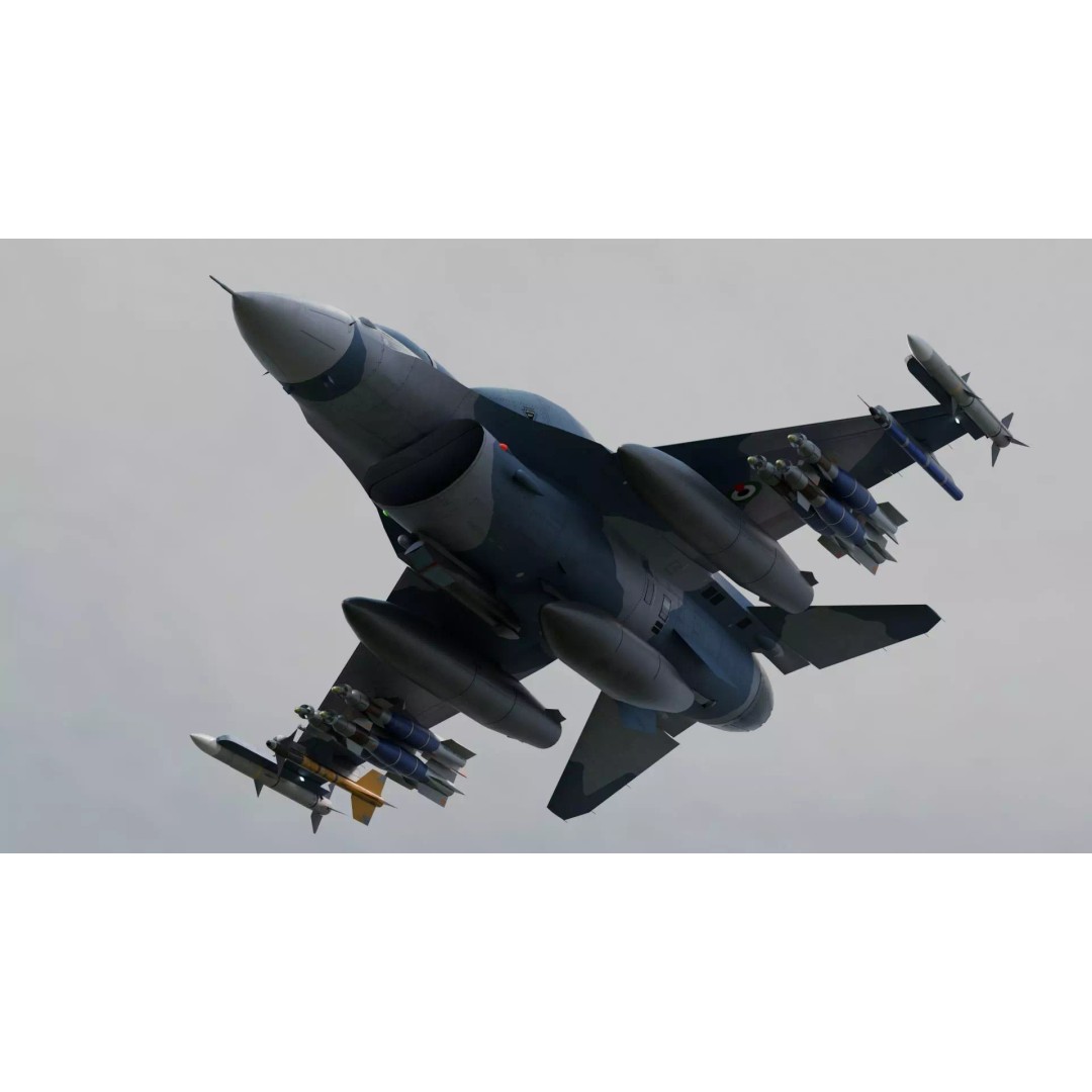 F-16D Block 60 3D Model – Fully Rigged Military Aircraft, Blender - View 13