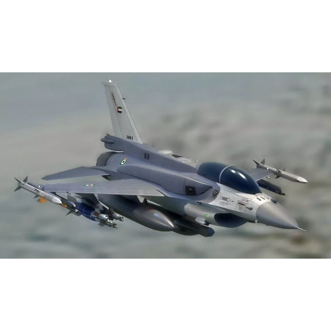 F-16D Block 60 3D Model – Fully Rigged Military Aircraft, Blender - View 17