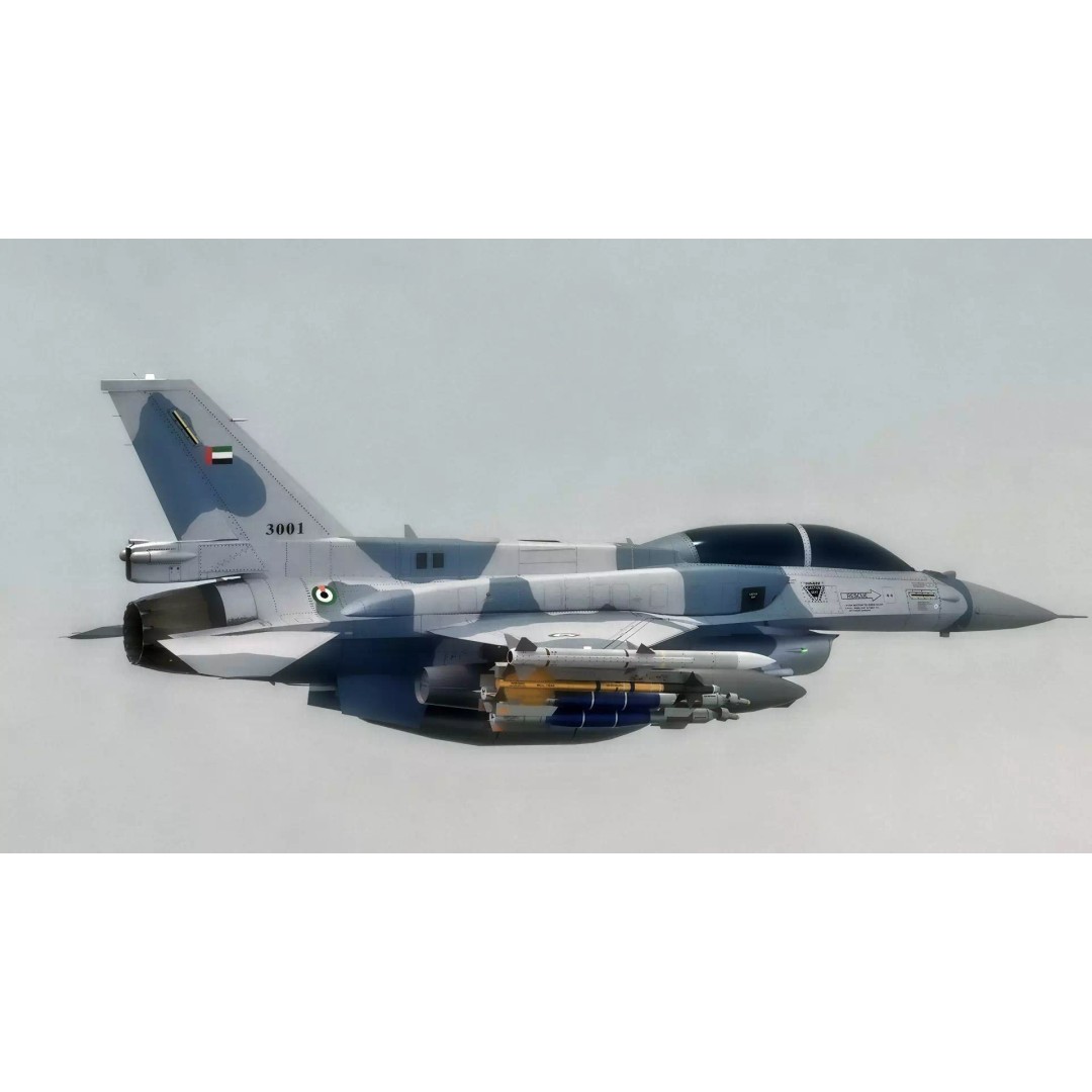 F-16D Block 60 3D Model – Fully Rigged Military Aircraft, Blender - View 19