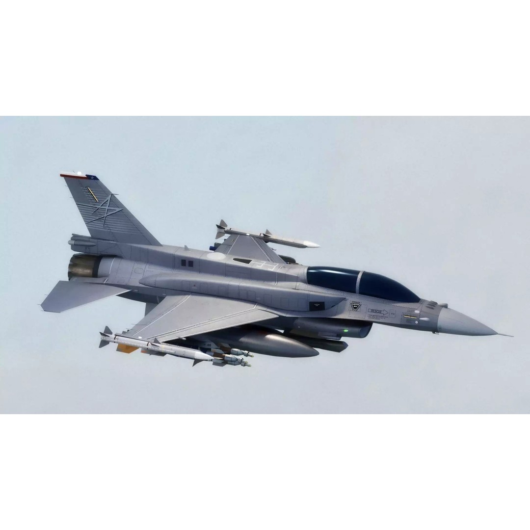 F-16D Block 60 3D Model – Fully Rigged Military Aircraft, Blender - View 21