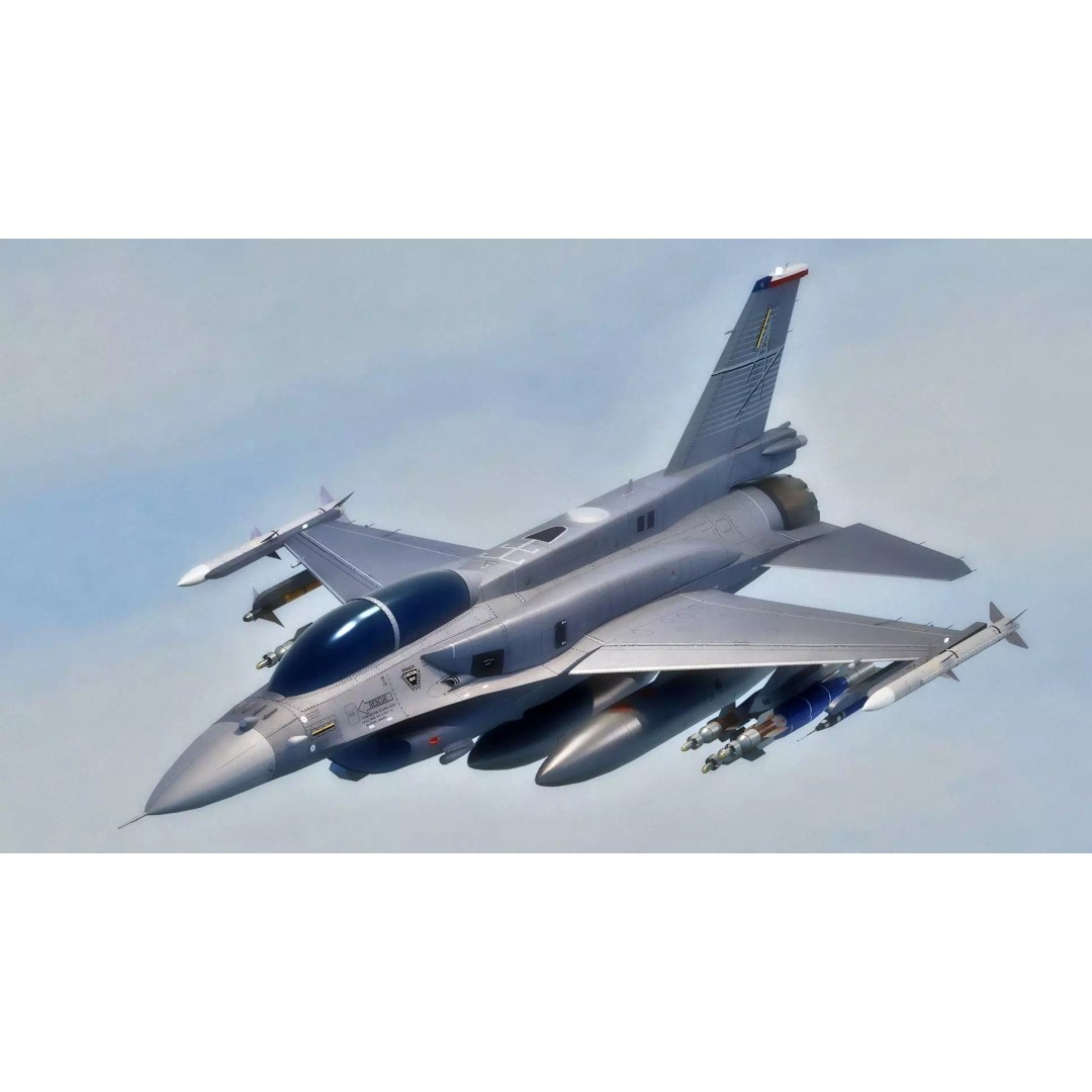 F-16D Block 60 3D Model – Fully Rigged Military Aircraft, Blender - View 25