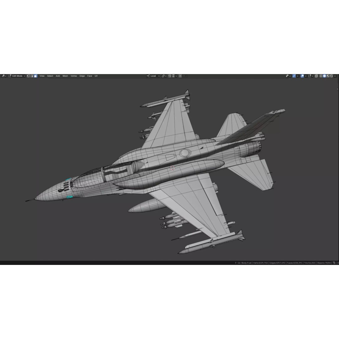 F-16D Block 60 3D Model – Fully Rigged Military Aircraft, Blender - View 32