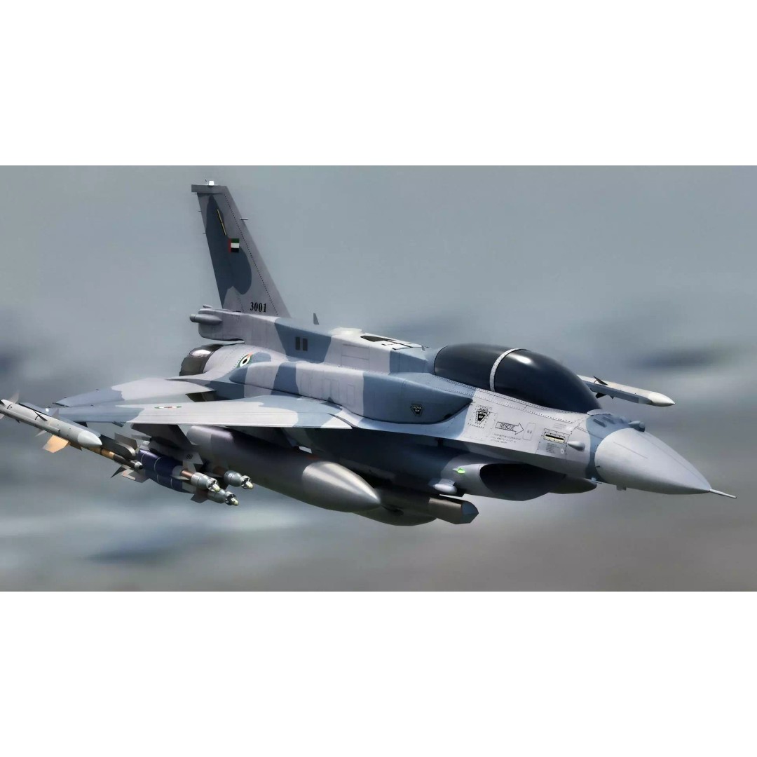 F-16D Block 60 3D Model – Fully Rigged Military Aircraft, Blender - View 4