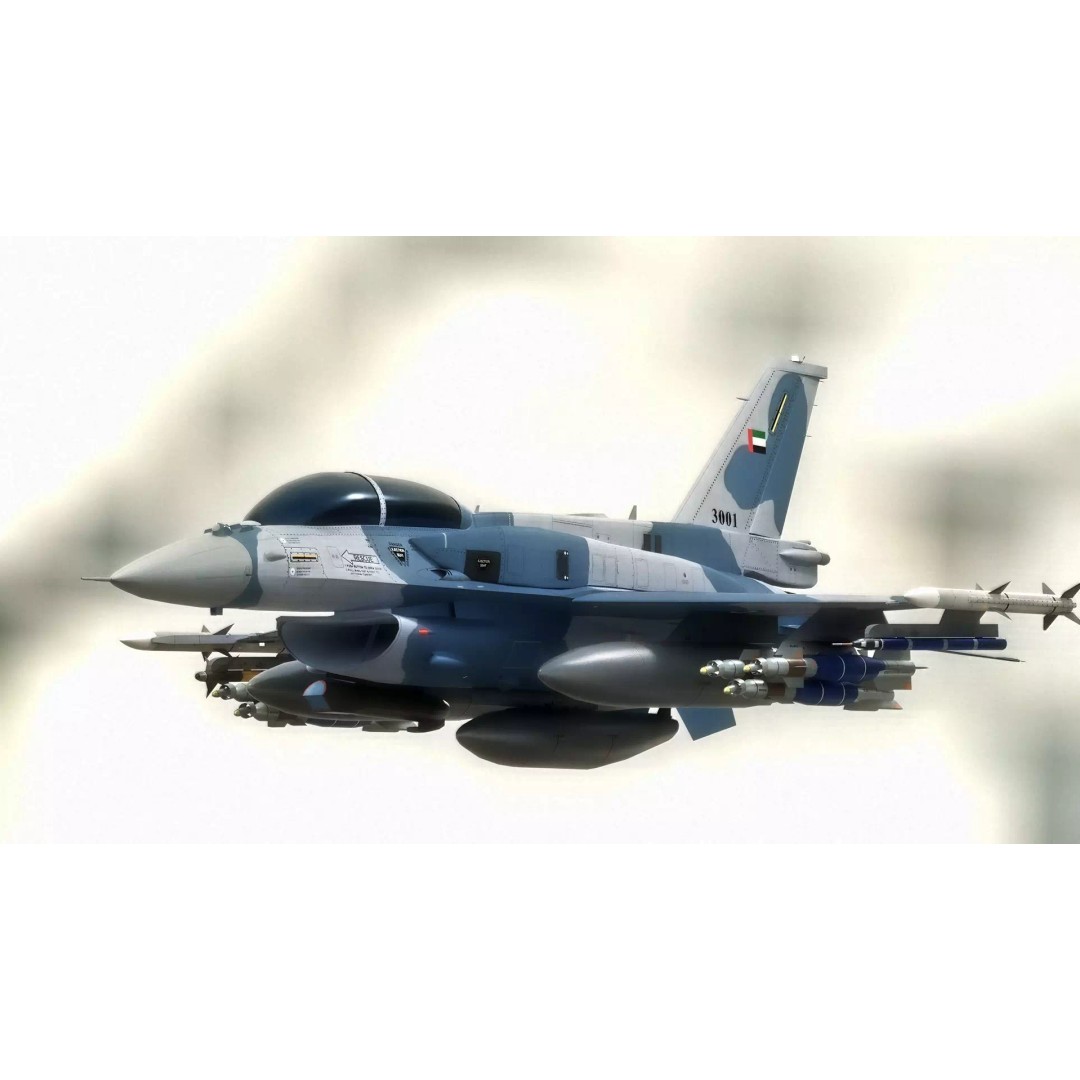 F-16D Block 60 3D Model – Fully Rigged Military Aircraft, Blender - View 7