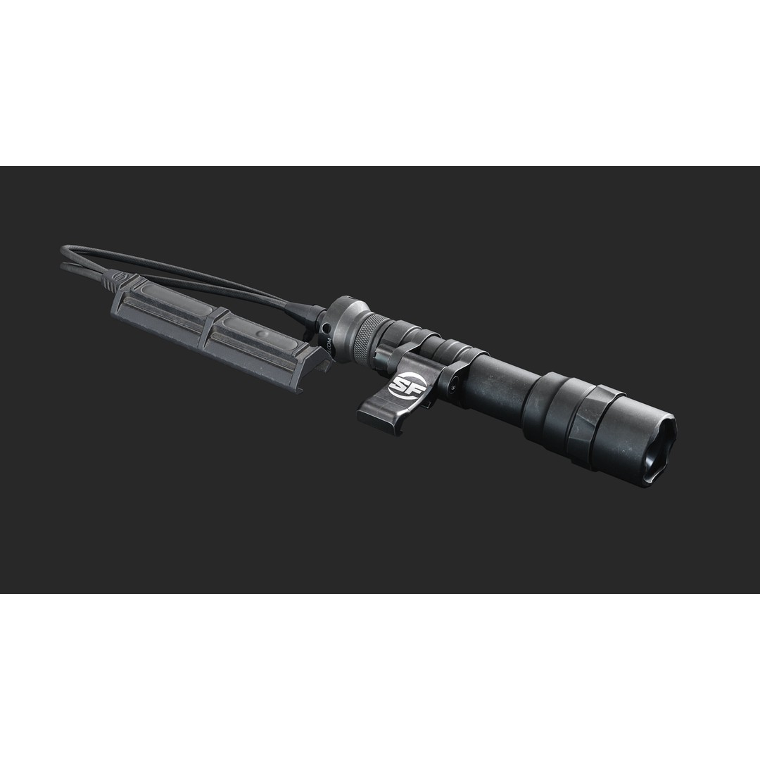 Surefire Scout Flashlight 3D Model – Low Poly Game Asset, FBX - View 3
