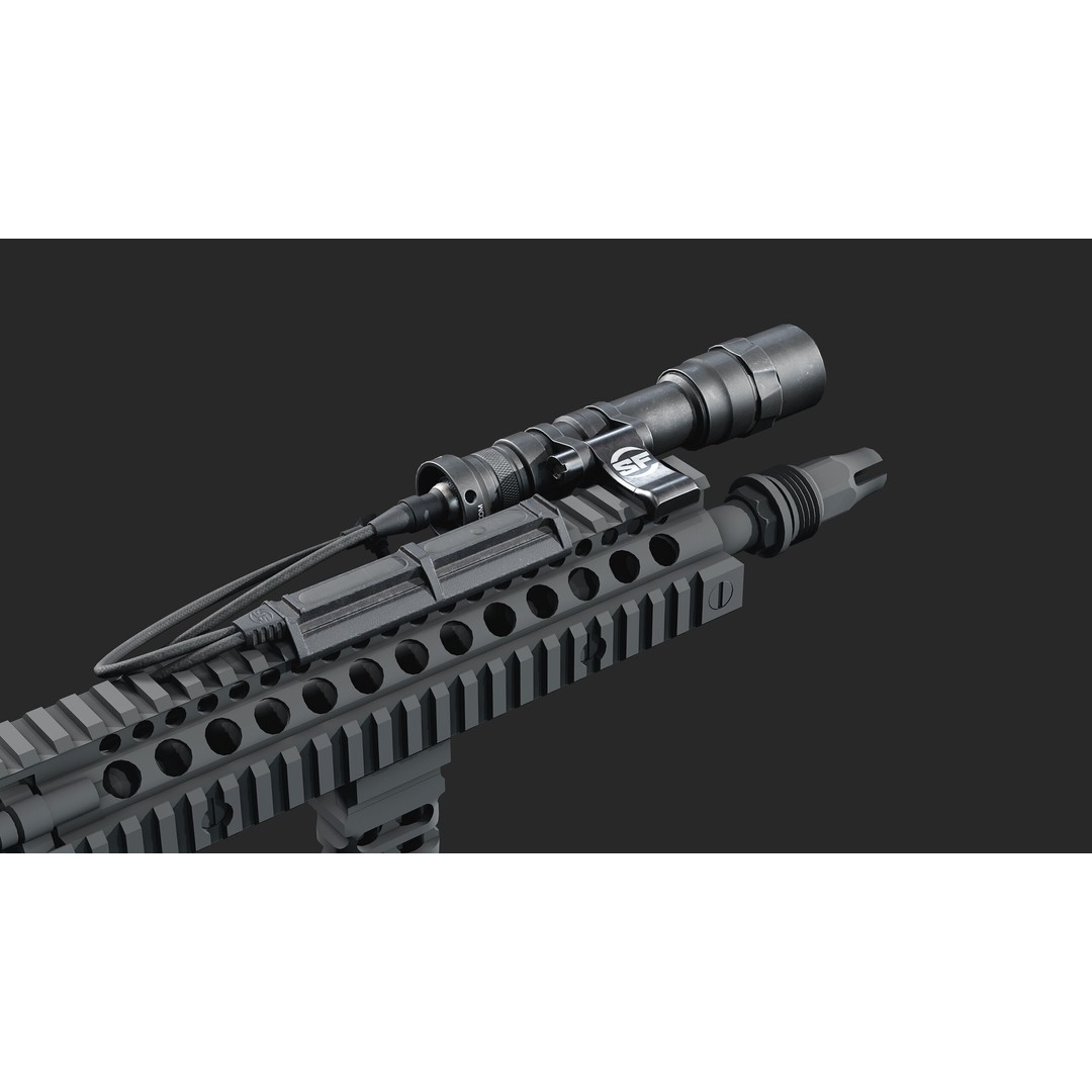Surefire Scout Flashlight 3D Model – Low Poly Game Asset, FBX - View 4