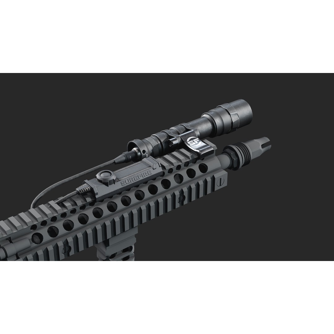 Surefire Scout Flashlight 3D Model – Low Poly Game Asset, FBX - View 7