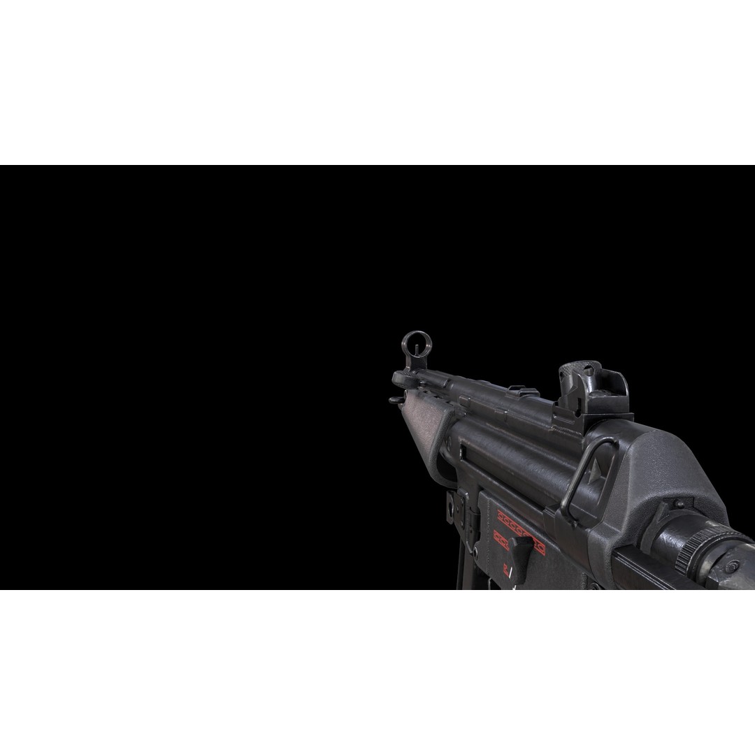 MP5A5 & MP5SD6 3D Model – Low Poly Game Asset, FBX, PBR Textures - View 10