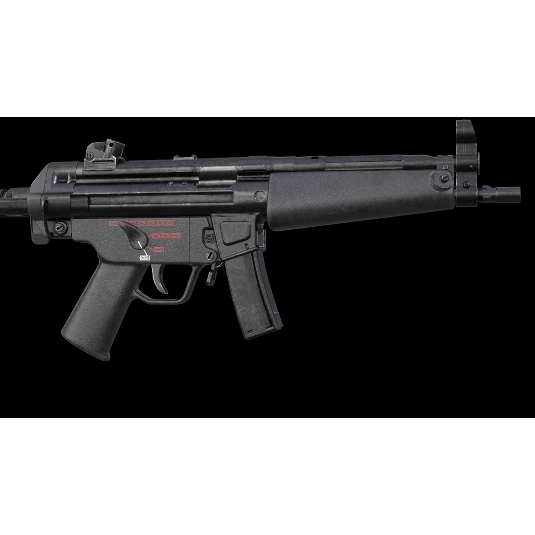 MP5A5 & MP5SD6 3D Model – Low Poly Game Asset, FBX, PBR Textures - View 13