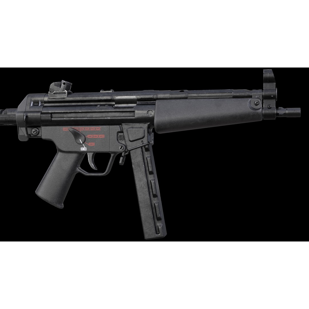 MP5A5 & MP5SD6 3D Model – Low Poly Game Asset, FBX, PBR Textures - View 14