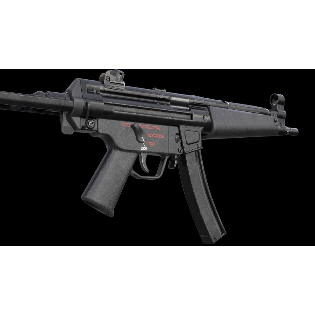 MP5A5 & MP5SD6 3D Model – Low Poly Game Asset, FBX, PBR Textures - View 17