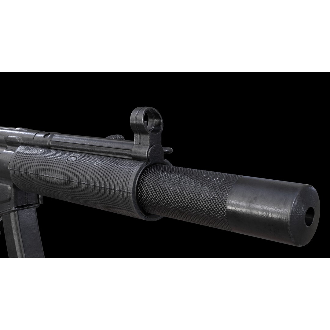 MP5A5 & MP5SD6 3D Model – Low Poly Game Asset, FBX, PBR Textures - View 20