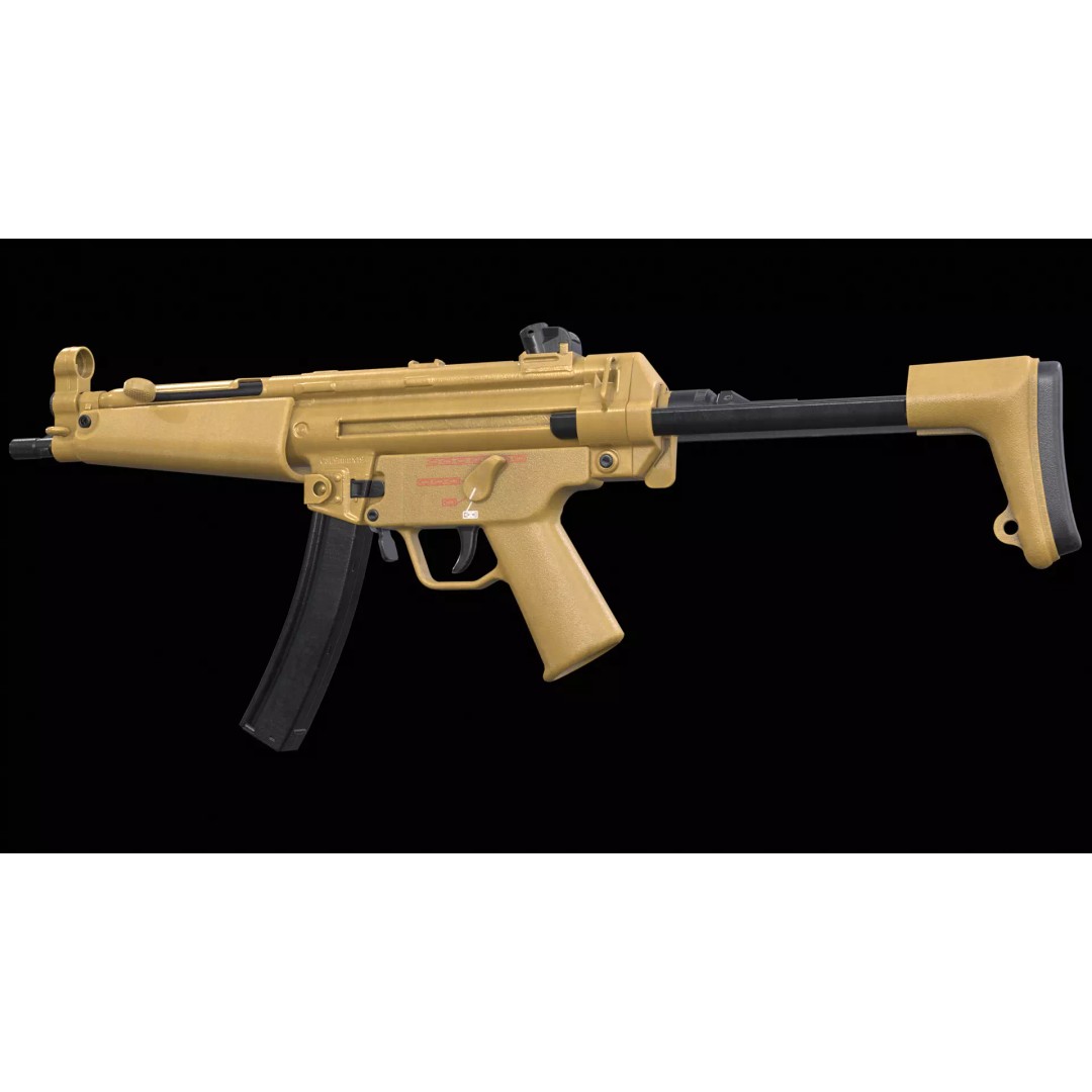 MP5A5 & MP5SD6 3D Model – Low Poly Game Asset, FBX, PBR Textures - View 5