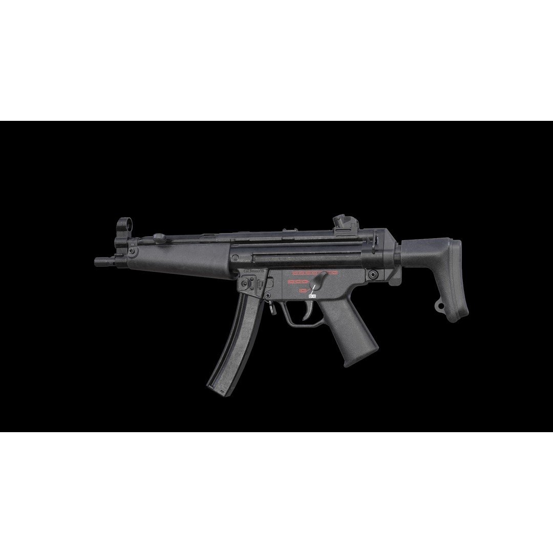 MP5A5 & MP5SD6 3D Model – Low Poly Game Asset, FBX, PBR Textures - View 9