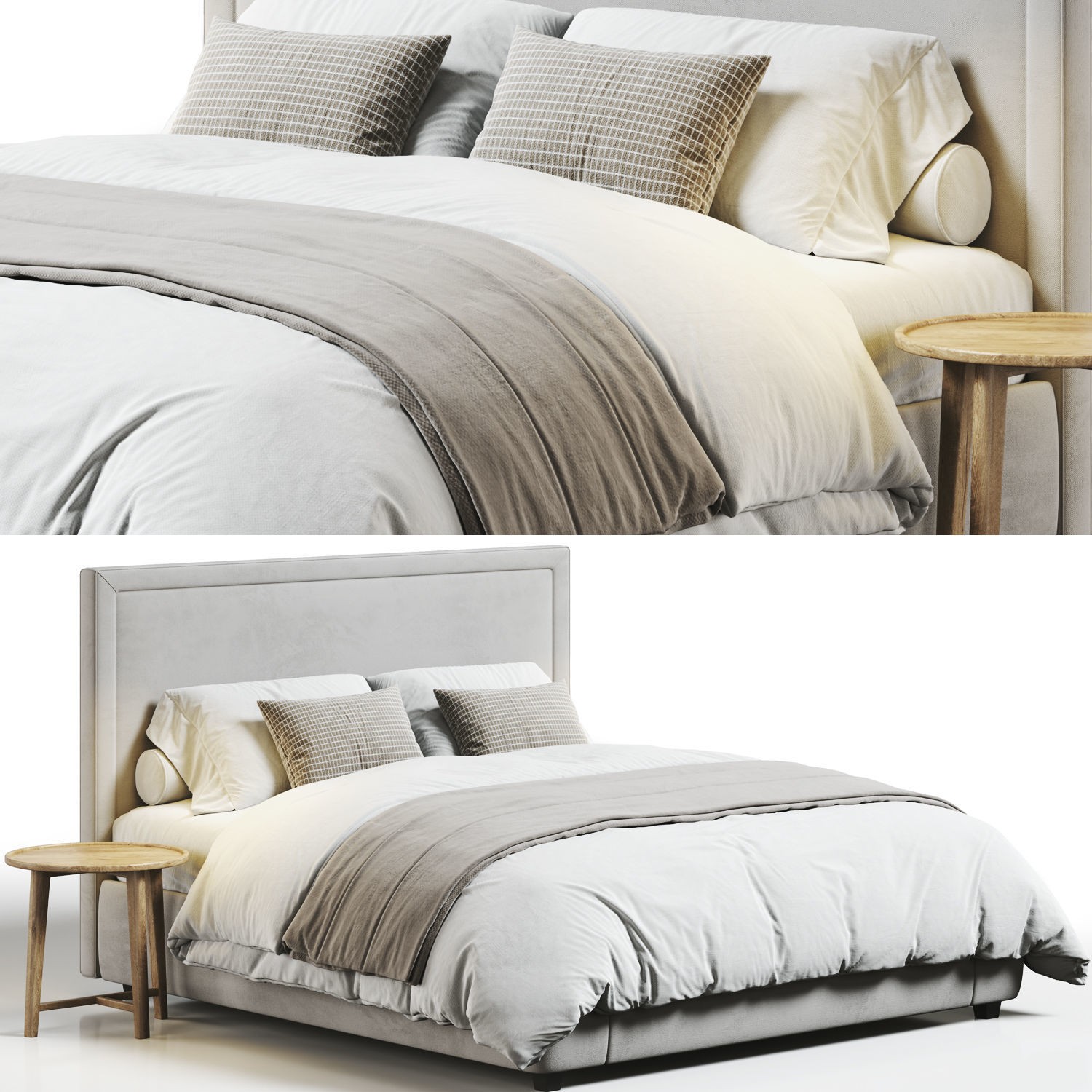 RH Wallace Bed - Game-Ready 3D Model - View 5