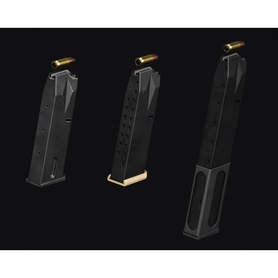 M9 Pistol 3D Model – Low Poly Game Asset, FBX & OBJ Formats - View 10