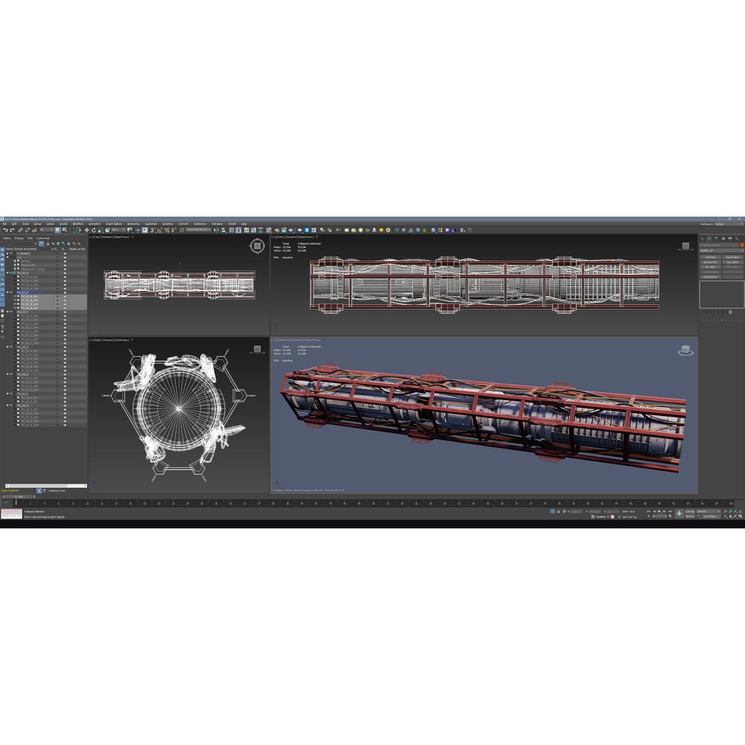 Sci-Fi Tubes Cables Pipe 3D Model – Low Poly PBR Kit, FBX & OBJ - View 10