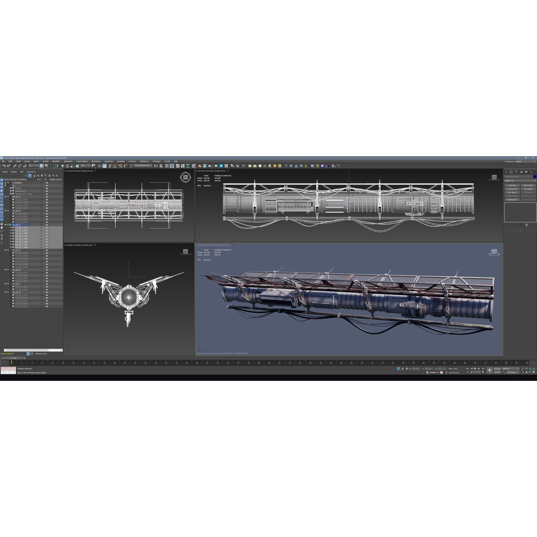 Sci-Fi Tubes Cables Pipe 3D Model – Low Poly PBR Kit, FBX & OBJ - View 13