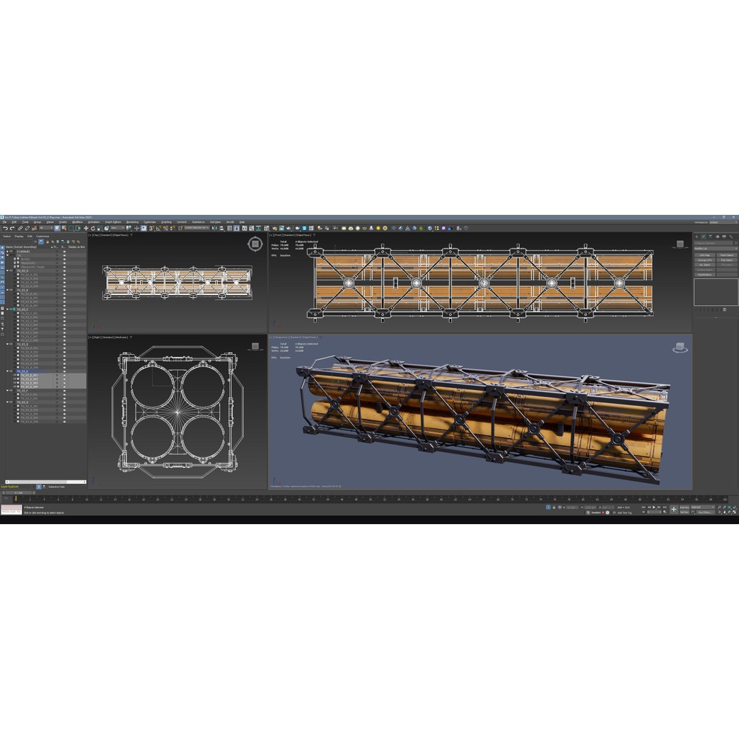 Sci-Fi Tubes Cables Pipe 3D Model – Low Poly PBR Kit, FBX & OBJ - View 19