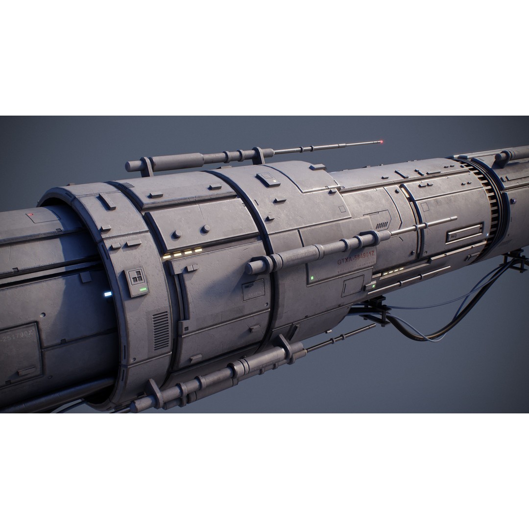 Sci-Fi Tubes Cables Pipe 3D Model – Low Poly PBR Kit, FBX & OBJ - View 21