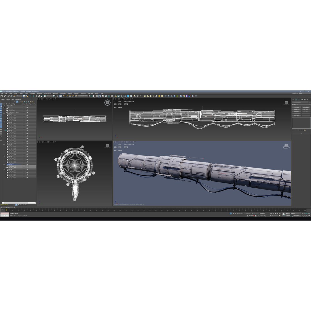 Sci-Fi Tubes Cables Pipe 3D Model – Low Poly PBR Kit, FBX & OBJ - View 22