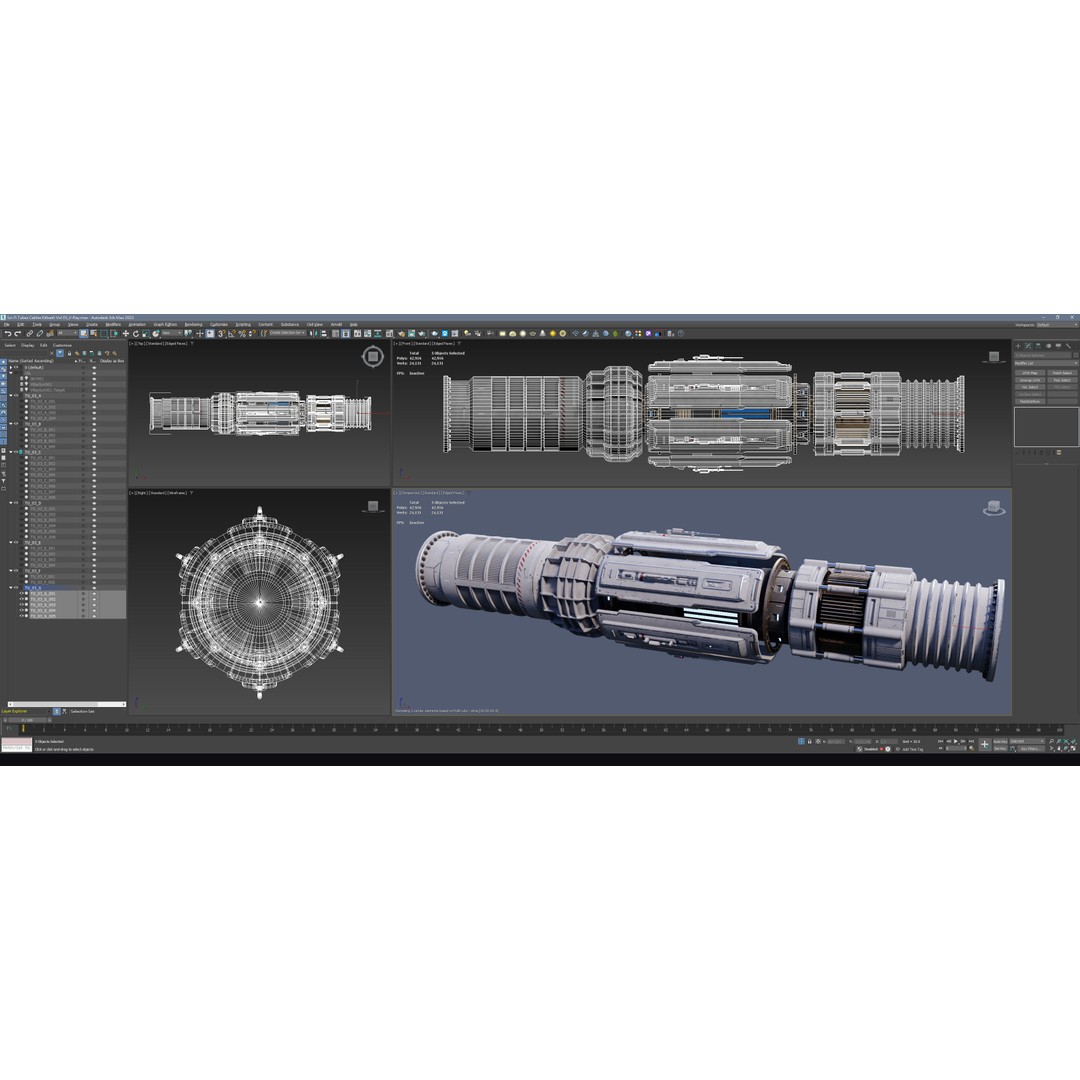 Sci-Fi Tubes Cables Pipe 3D Model – Low Poly PBR Kit, FBX & OBJ - View 25