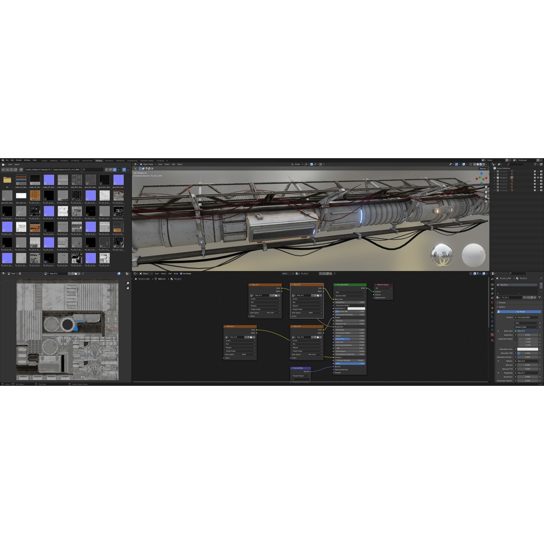 Sci-Fi Tubes Cables Pipe 3D Model – Low Poly PBR Kit, FBX & OBJ - View 30