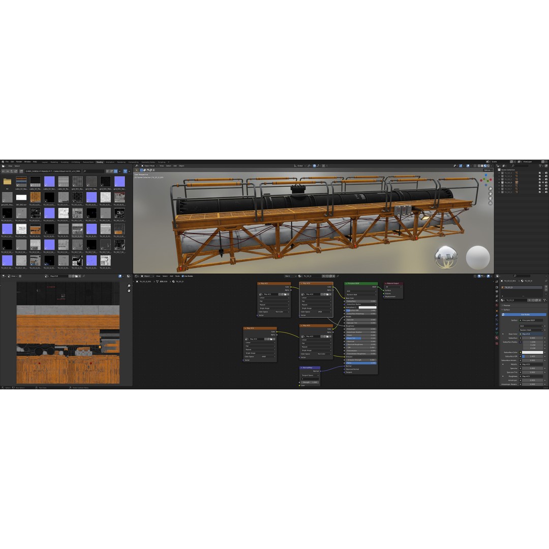 Sci-Fi Tubes Cables Pipe 3D Model – Low Poly PBR Kit, FBX & OBJ - View 31