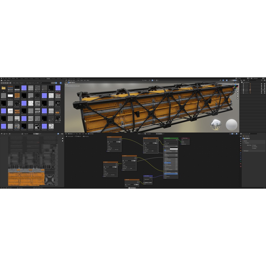 Sci-Fi Tubes Cables Pipe 3D Model – Low Poly PBR Kit, FBX & OBJ - View 32