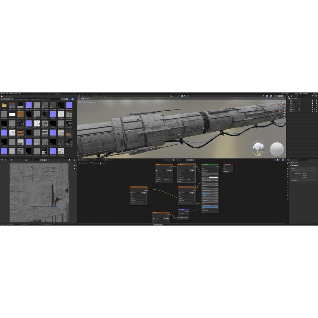 Sci-Fi Tubes Cables Pipe 3D Model – Low Poly PBR Kit, FBX & OBJ - View 33