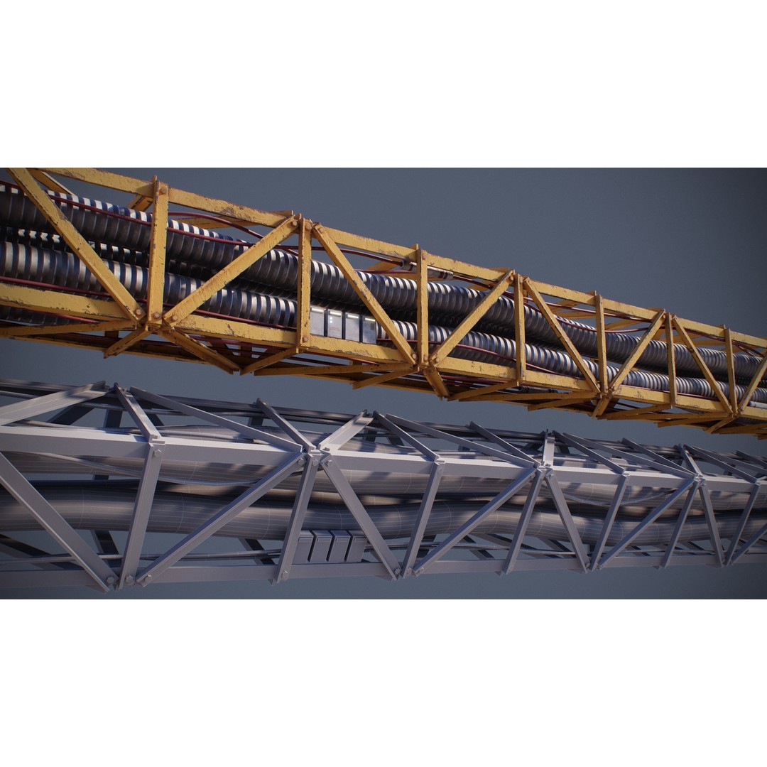 Sci-Fi Tubes Cables Pipe 3D Model – Low Poly PBR Kit, FBX & OBJ - View 5