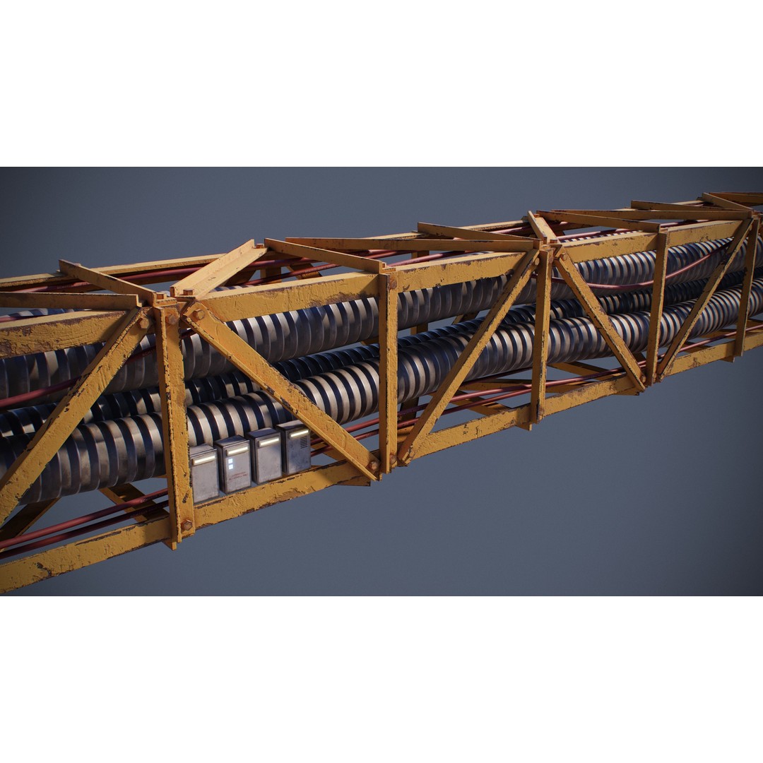 Sci-Fi Tubes Cables Pipe 3D Model – Low Poly PBR Kit, FBX & OBJ - View 6