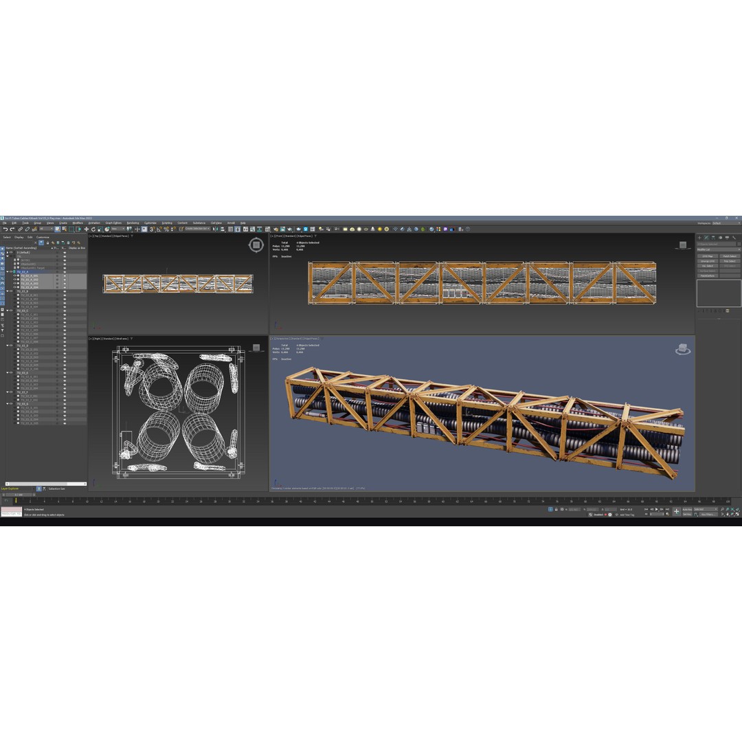 Sci-Fi Tubes Cables Pipe 3D Model – Low Poly PBR Kit, FBX & OBJ - View 7