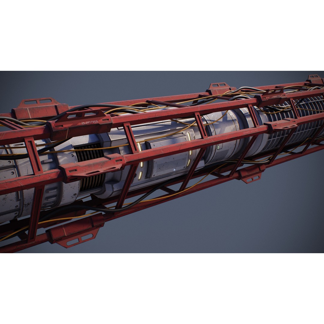 Sci-Fi Tubes Cables Pipe 3D Model – Low Poly PBR Kit, FBX & OBJ - View 9