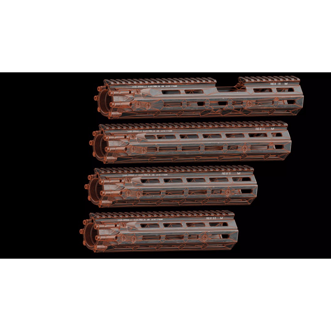 AR 15 Tactical Handguards 3D Model – Low Poly Game-Ready Asset, FBX